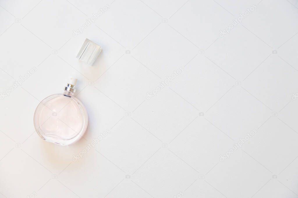 Perfume for women isolate on a white background. Selective focus.