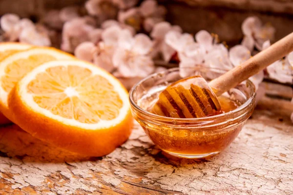 Lemon Star Anise Mint Honey Wooden Background Immunity Flu Treatment — Stock Photo, Image