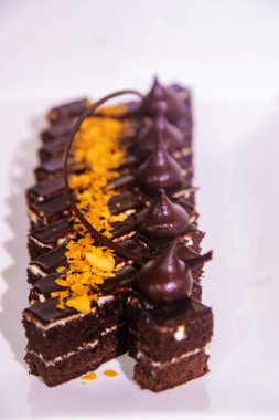 Tatlı ve meyve büfesi. seçici odak