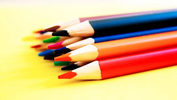 Lápices Color Color Enfoque Selectivo — Foto de Stock
