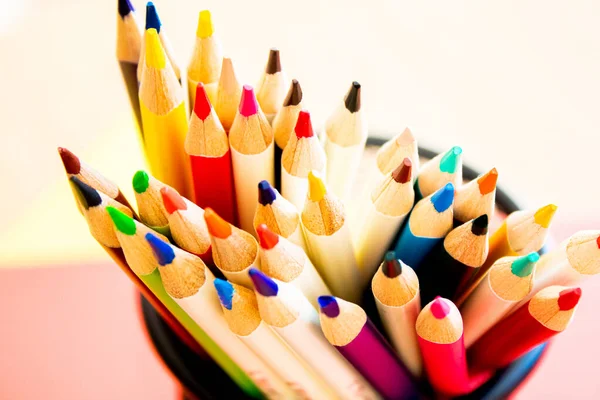 Lápices Color Color Enfoque Selectivo — Foto de Stock