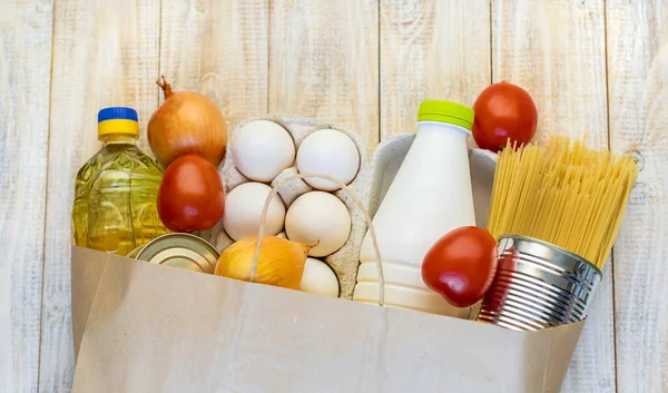 Donación Comida Domicilio Enfoque Selectivo Naturaleza — Foto de Stock