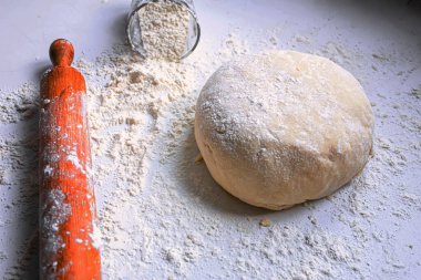 Pişirme hazırlığı. Mutfak konsepti. Üst Manzara. seçici odaklı yiyecek