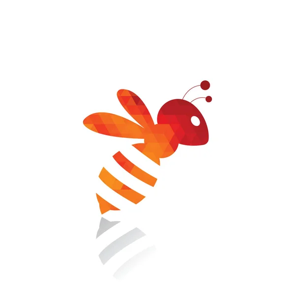 Med Včelí Zvířata Logo Vektorové Koncepce Design Logo Honey Bee — Stockový vektor