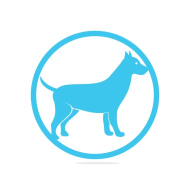 Köpek logosu tasarım vektör şablonu. Köpek simgesi logo vektörü.