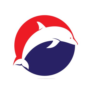 Yunus vektör logo tasarımı. Yaratıcı yunus simgesi vektör tasarım şablonu.