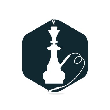 Nargile ve shisha logosu. Nargile seti ve aksesuar vektör çizimi.