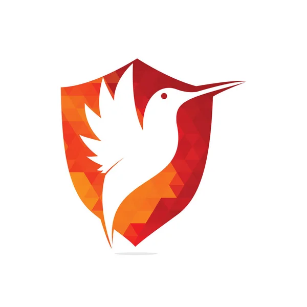 Bird Logo Vektor Illustration Exotischer Fliegender Kolibris Isoliert Auf Weißem — Stockvektor
