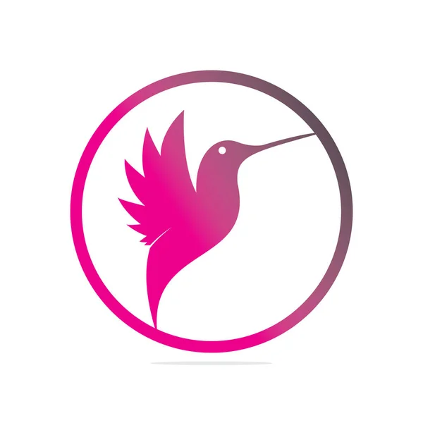 Bird Logo Vektor Illustration Exotischer Fliegender Kolibris Isoliert Auf Weißem — Stockvektor