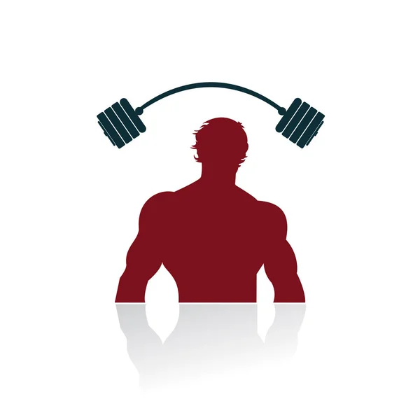 Bodybuilderのロゴテンプレート スポーツラベル ジムバッジ フィットネスロゴデザイン エンブレムグラフィックのためのベクトルオブジェクトとアイコン スポーツシンボル 運動ロゴ — ストックベクタ