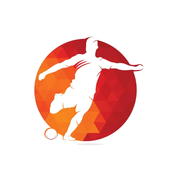 Вектор Логотипа Футболиста Футболиста Силуэт Логотип Футболиста — стоковый вектор