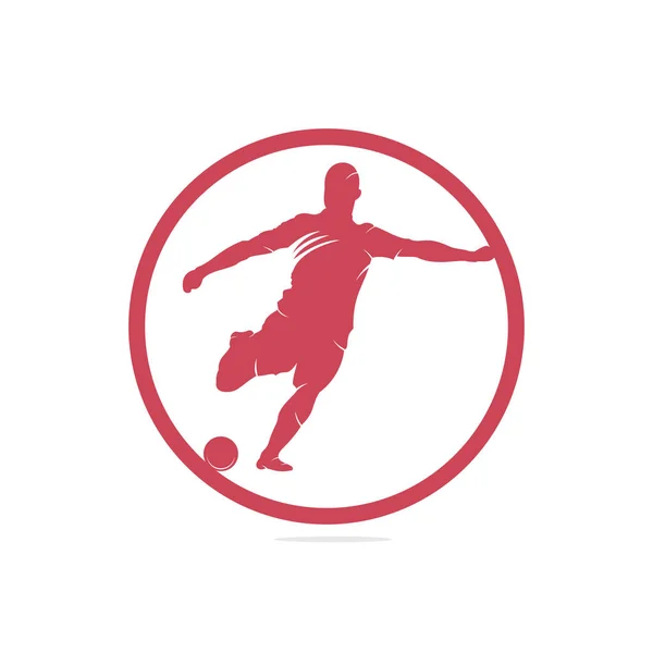 Wektor Logo Piłkarza Piłkarza Sylwetka Logo Piłkarza — Wektor stockowy