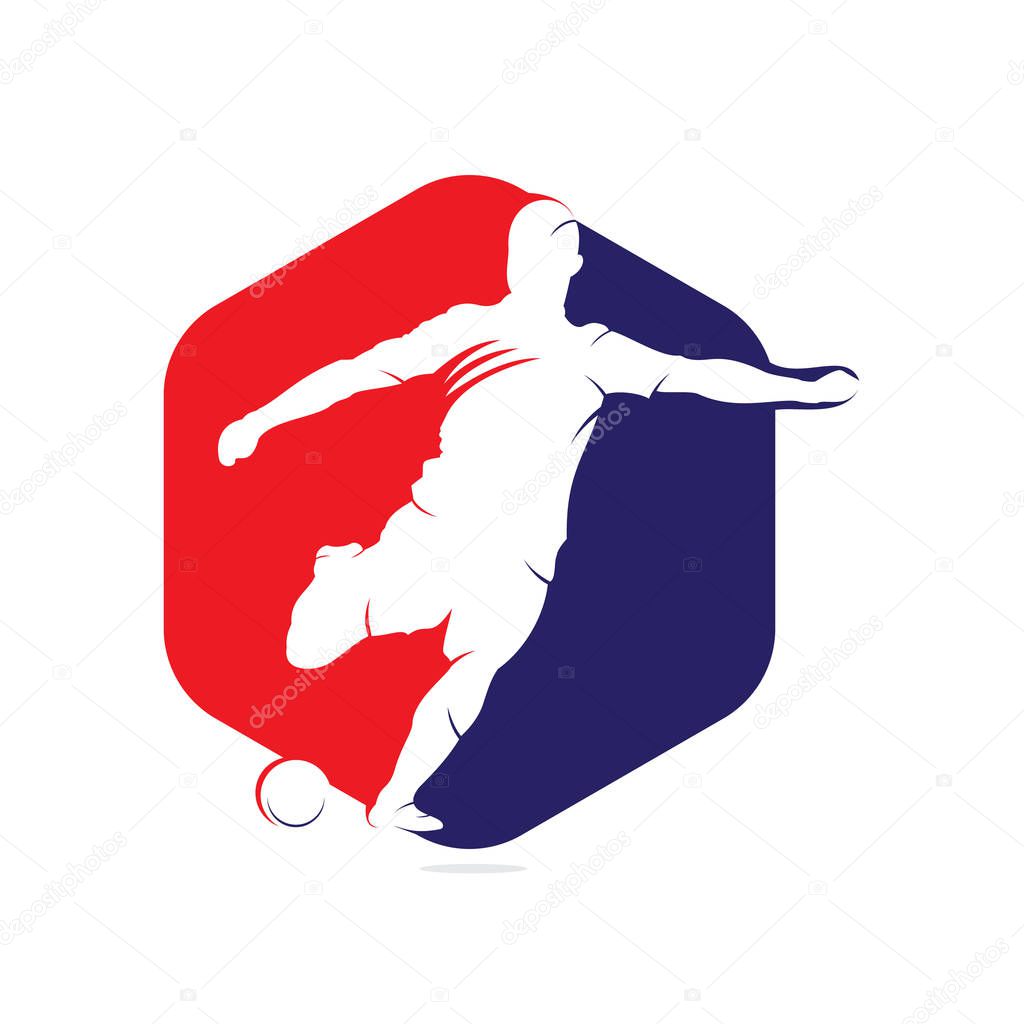 Soccer and Football Player Man logo vector. Soccer player logo