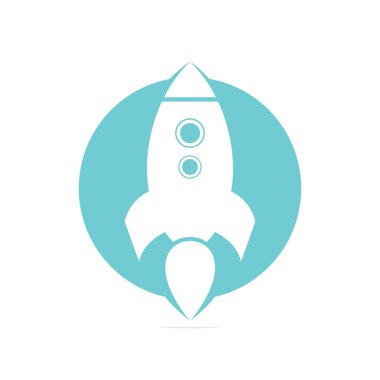 Basit Roket Logo Vektörü. Roket Logosu. Minimalist Roket.