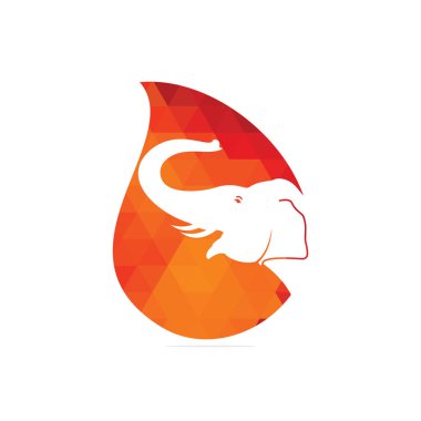 Fil düşüş şekli konsept vektör logosu tasarımı. Yaratıcı fil soyut logo tasarımı.