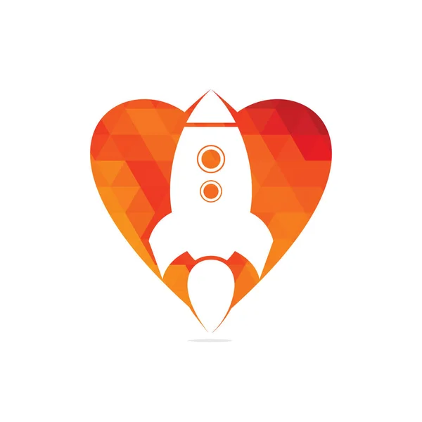 Fusée Coeur Logo Vecteur Logo Fusée Fusée Minimaliste — Image vectorielle