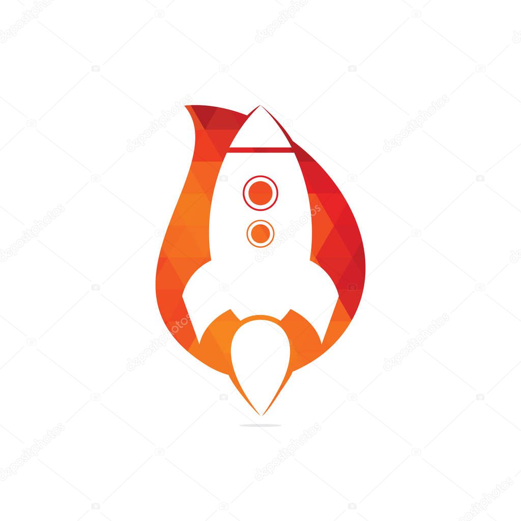 Simple Rocket drop shape concept Logo Vector. Rocket Logo. Minimalist Rocket.