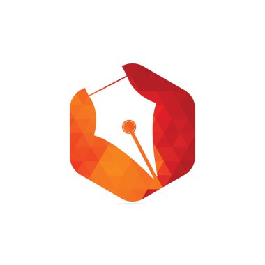 Kalem Vektörü Logo Şablonu Çizim Tasarımı. Eğitim logosu. Kalem logosu