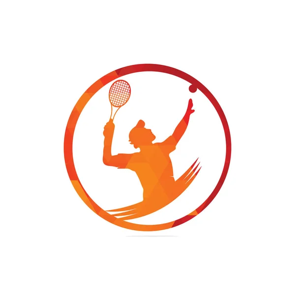Tenisové Logo Vzory Tenisových Hráčů Míč Raketa Logo Design Inspirace — Stockový vektor