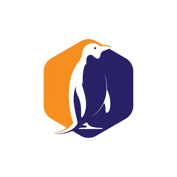 Kreative Pinguin Logo Vorlage Vektor Ikone Illustration Design — Stockvektor
