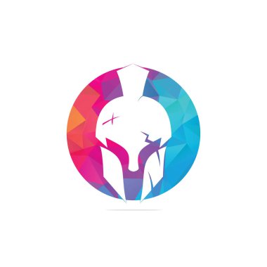 Sparta logosu. Eski Antika Spartalı savaşçı vektör tasarımı