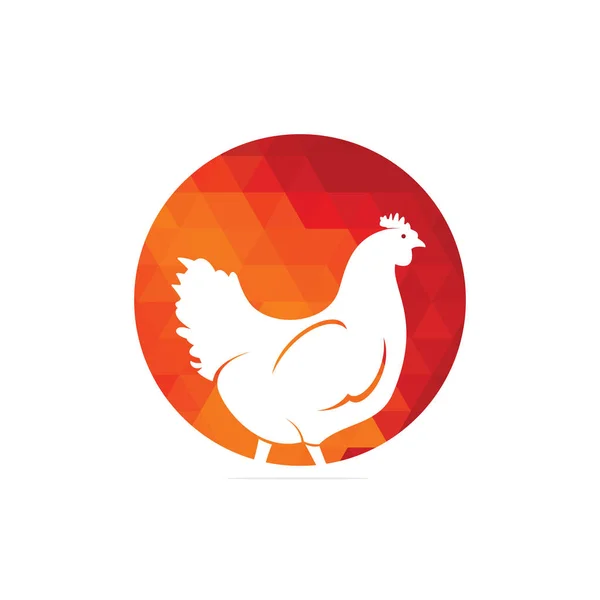 Hen Logo Vektor Illustration Ikon Logotyp Kyckling Fågel Vektor Ikon — Stock vektor