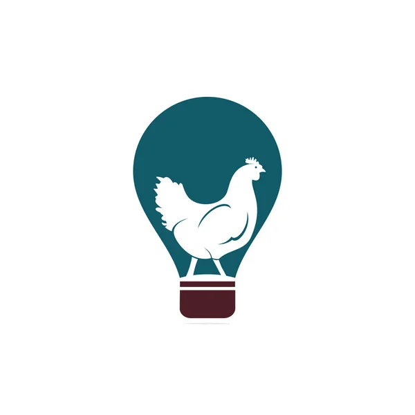 Hönslampa Form Koncept Logotyp Logotyp Kyckling Fågel Vektor Ikon Symbol — Stock vektor