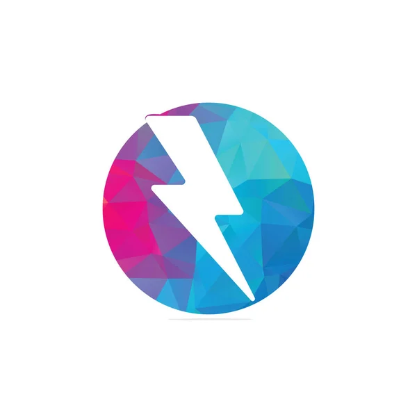 Electric Lightning Bolt Logo Design Thunder Icon Modern Flat Style — Stock vektor