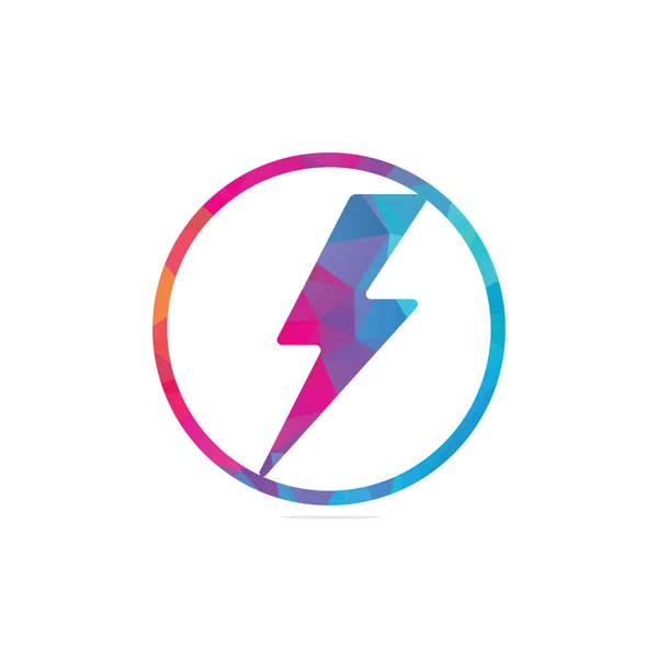 Electric Lightning Bolt Logo Design Thunder Icon Modern Flat Style — Stock vektor