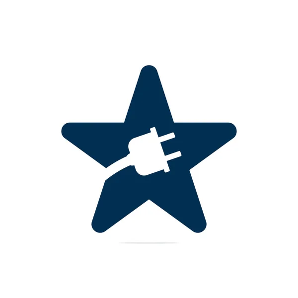 Konsep Bentuk Bintang Colokan Listrik Logo Gambar Ikon Vektor Gambar - Stok Vektor