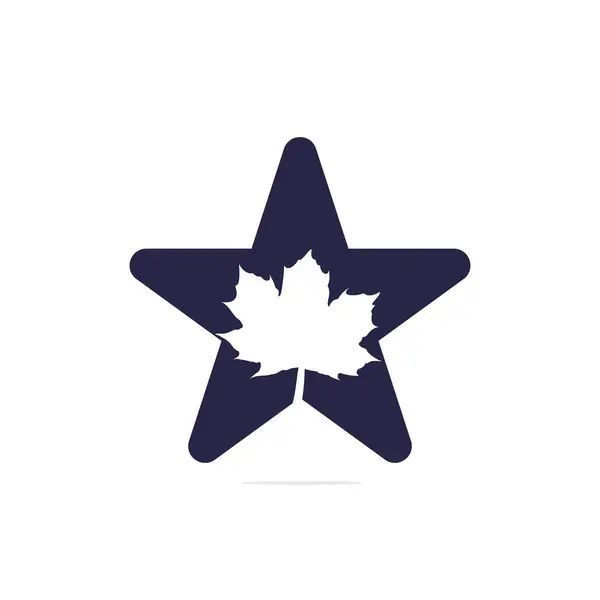 Czerwony Klon Liść Gwiazda Kształt Koncepcja Logo Ikona Projekt Szablon — Wektor stockowy