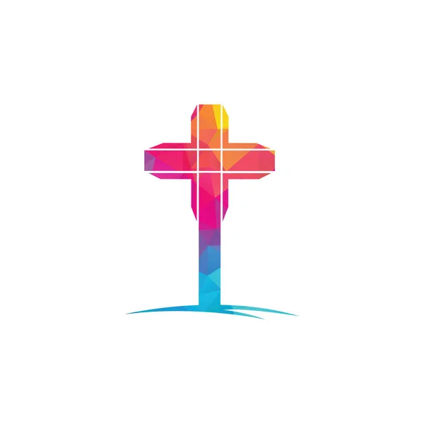 人教会矢量标志设计模板 教会和基督教组织徽标 — 图库矢量图片