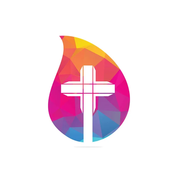 Oameni Șablon Design Logo Vectorial Biserică Biserica Organizația Creștină Picătură — Vector de stoc