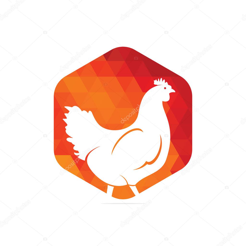 Hen Logo Vector Illustration Icon logo. chicken bird vector Icon Symbol.