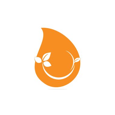 Doğa yeşil yaprak damla şekil konsept element vektör simgesi. yeşil yapraklar vektör sembolü