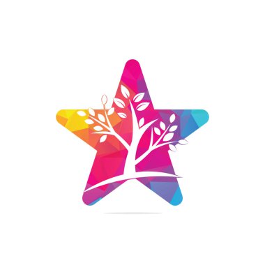 Yıldız Ağacı Logosu Tasarımı. eşsiz ağaç konsepti.