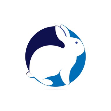 Tavşan vektör logo tasarımı. Yaratıcı çalışan tavşan veya tavşan logosu vektör kavram öğesi.