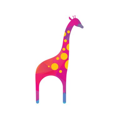 Zürafa logo tasarımı vektör resmi