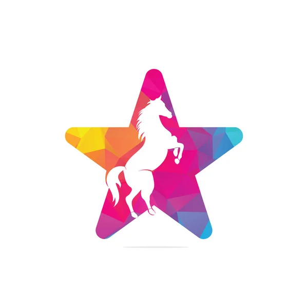 Design Logo Star Horse Idee Selvagge Logo Concetto — Vettoriale Stock