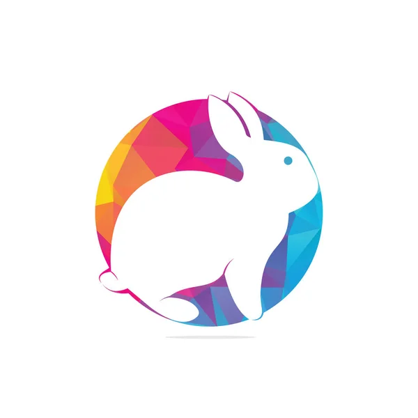 Diseño Del Logotipo Del Vector Del Conejo Creativo Corriendo Conejo — Vector de stock