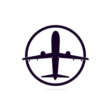 Uçak ikonu vektör çizimi Logo Şablonu, Uçak şirketi logosu, Seyahat Logosu,