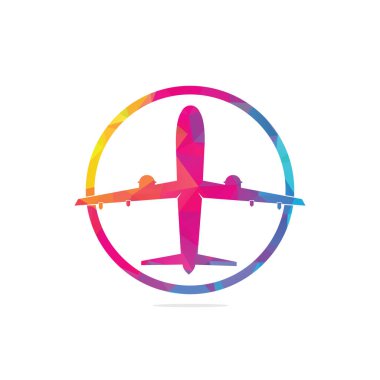 Uçak ikonu vektör çizimi Logo Şablonu, Uçak şirketi logosu, Seyahat Logosu,