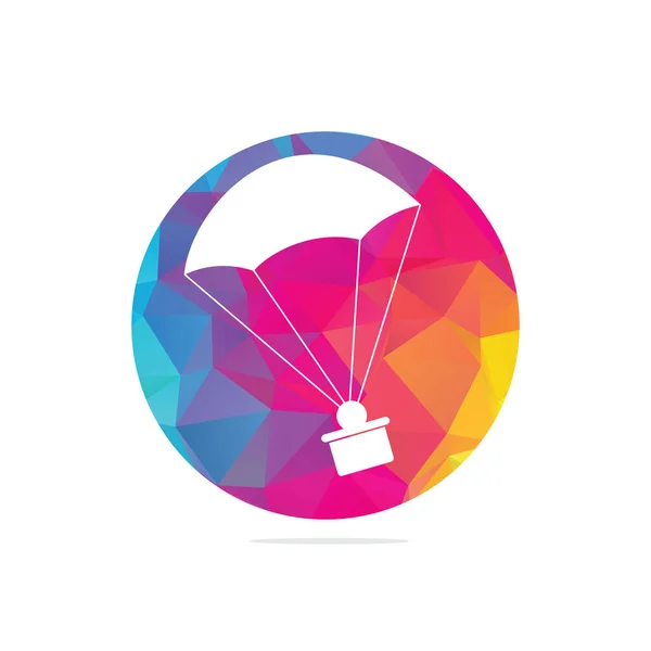送礼向量标识的设计 降落伞送礼的概念标志 降落伞心形概念标志 — 图库矢量图片