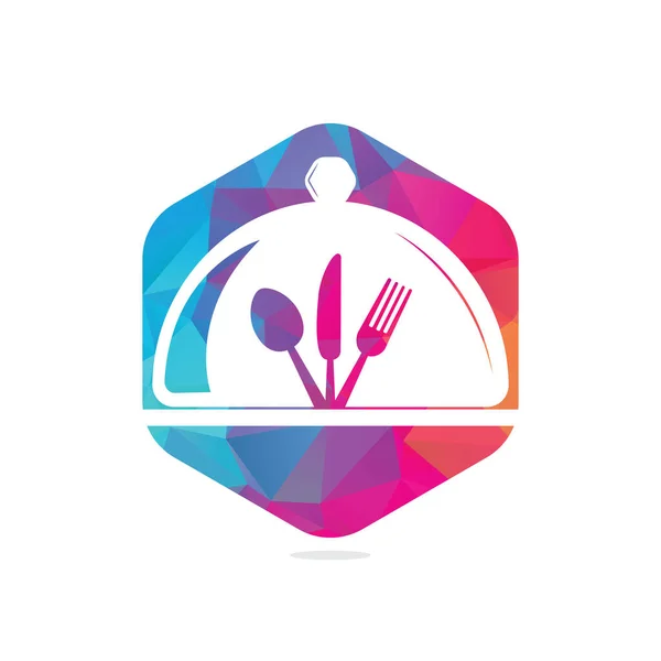 Plantilla Logotipo Alimentos Frescos Logotipo Comida Con Cuchara Cuchillo Tenedor — Archivo Imágenes Vectoriales