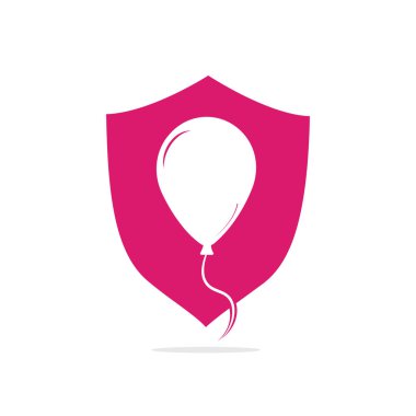 Balon logo tasarımı. Mutluluk logo türü kavramı. Kutlama hava balonu sembolü.