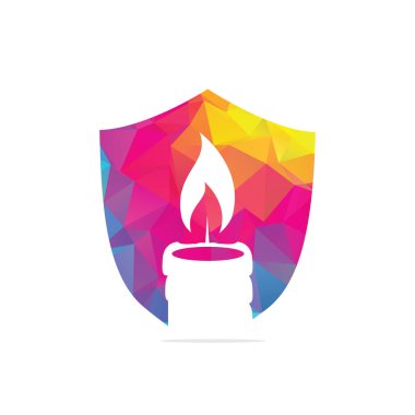Mum logosu tasarımı çizimi. Soyut Mum ateşleme logo şablonu.