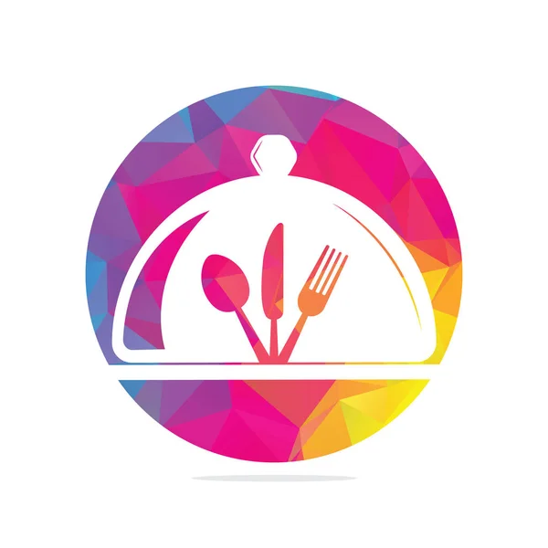Plantilla Logotipo Concepto Estrella Alimentos Frescos Logotipo Comida Con Cuchara — Archivo Imágenes Vectoriales