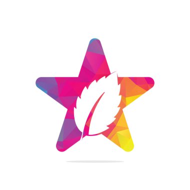 Nane yaprağı şeklindeki konsept logosu. yeşil nane yaprakları vektör logosu.