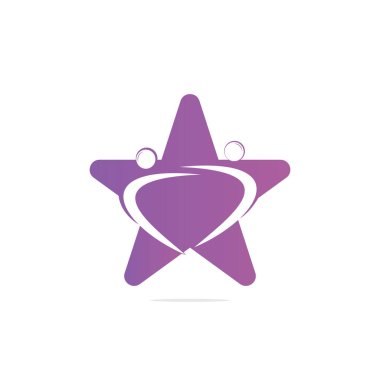 İnsan yıldız yaratıcı logo tasarımı. Eğitim, sosyal topluluk ve fitness amblemi vektör yıldız insanlar soyut.