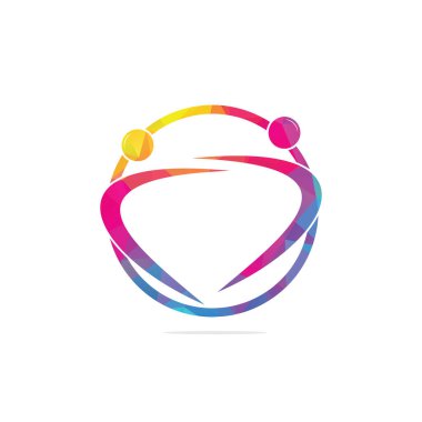 İnsan karakteri logo işareti sağlık logo işareti. Eğlenceli insanlar sağlıklı yaşam Logo şablonu vektör simge.